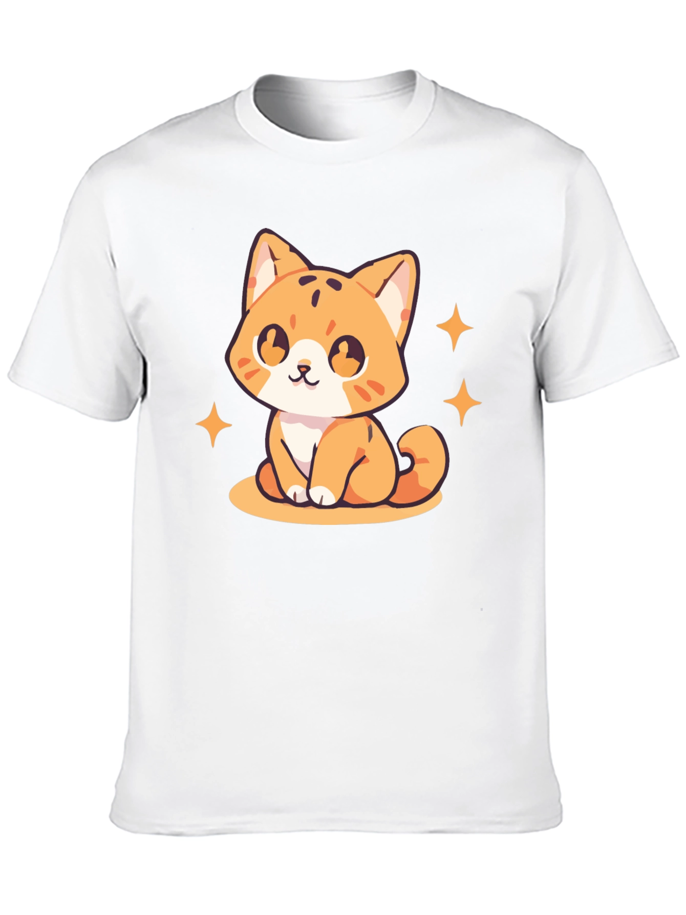 Cute Kitten Graphic Tee - Black Cotton Comfort