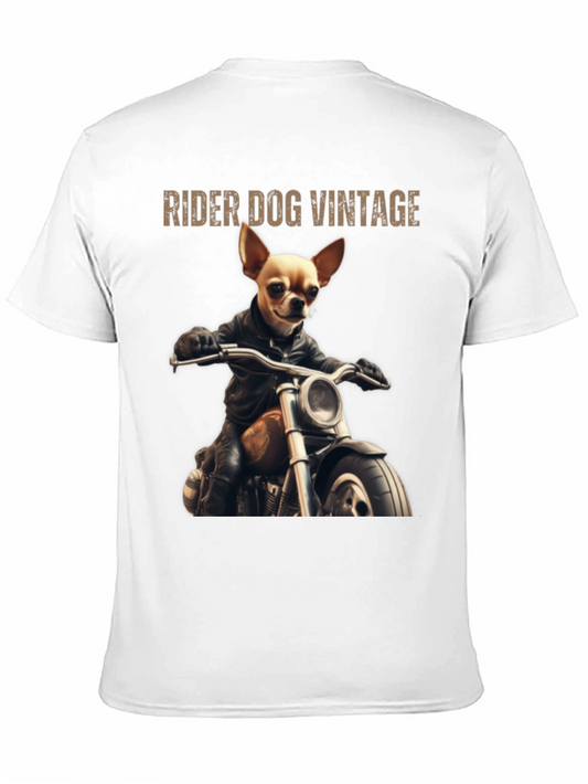 Rider Dog Vintage T-Shirt - Chihuahua Motorcycle Design