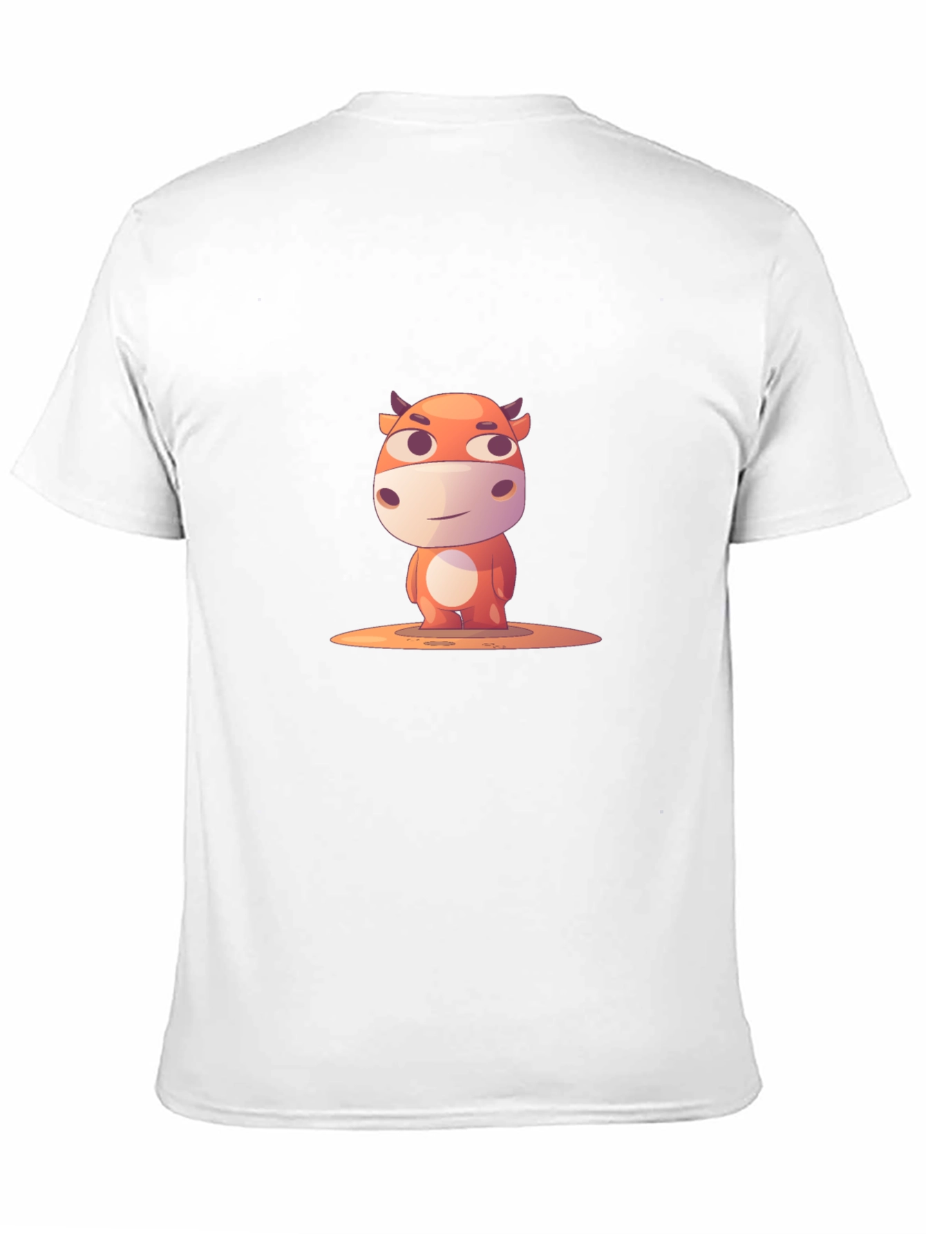 Cartoon Cow Graphic T-Shirt - Black