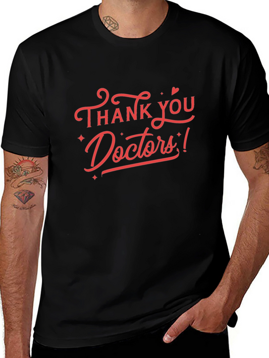 Thank You Doctors Black Tee