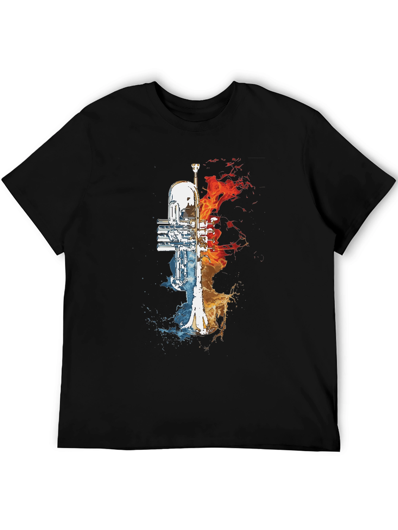 Fire and Water Trumpet Graphic Tee