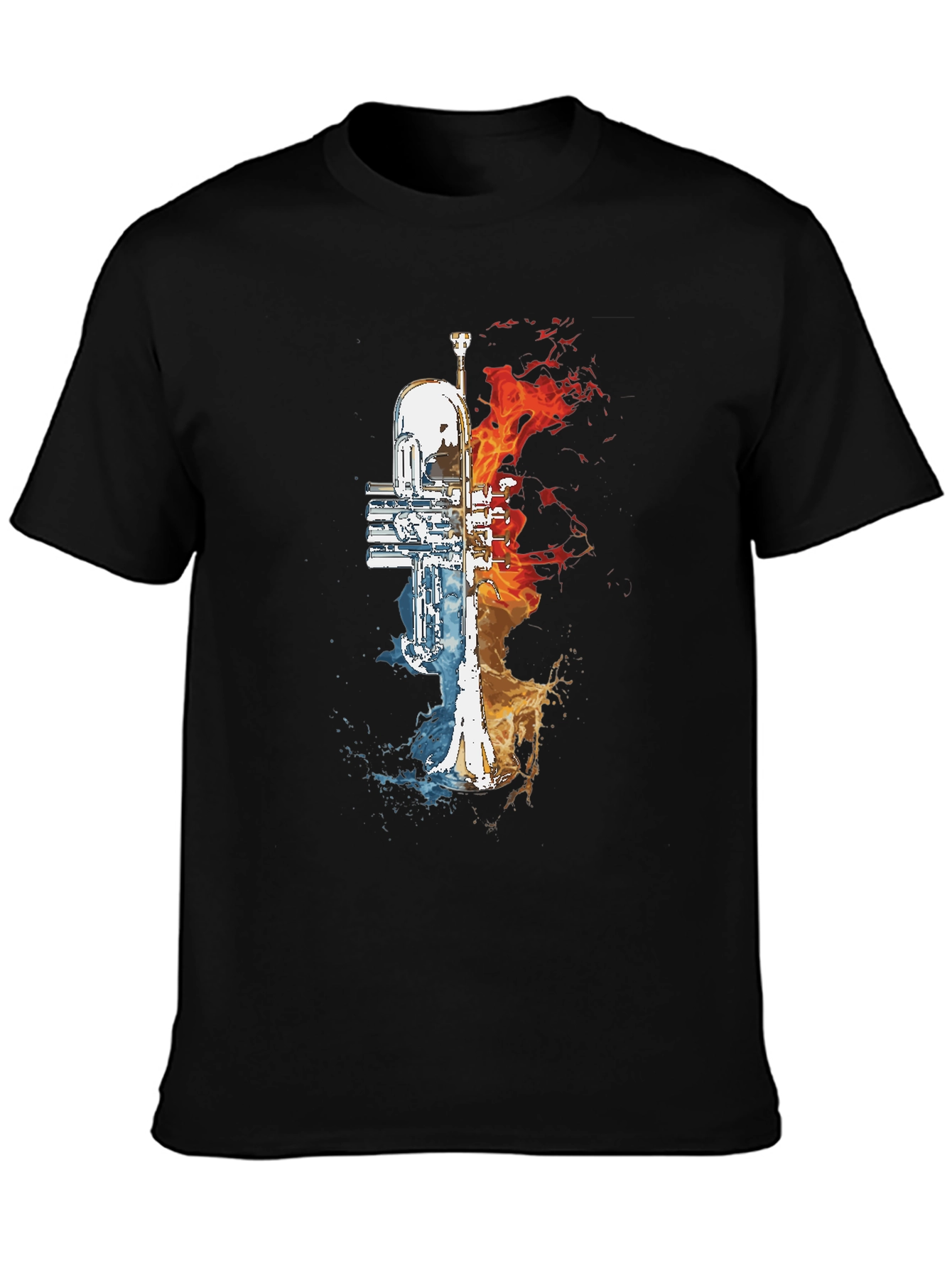 Fire and Water Trumpet Graphic Tee