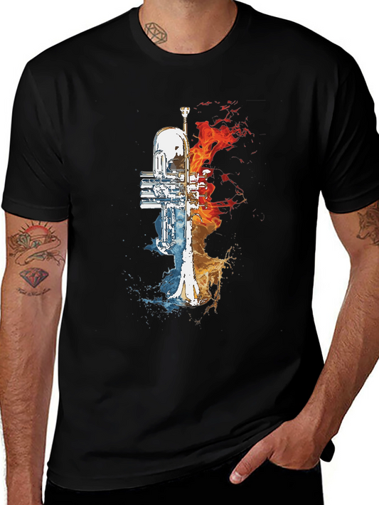 Fire and Water Trumpet Graphic Tee
