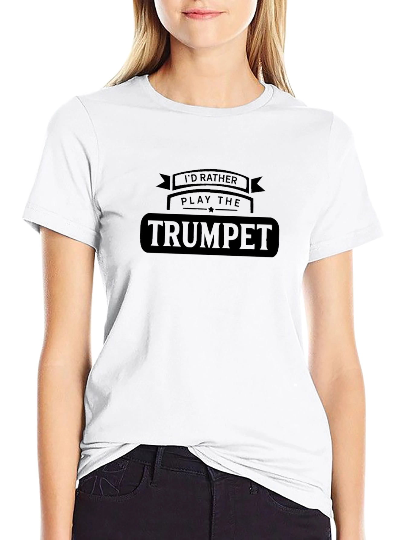 Id Rather Play the Trumpet Black T-Shirt