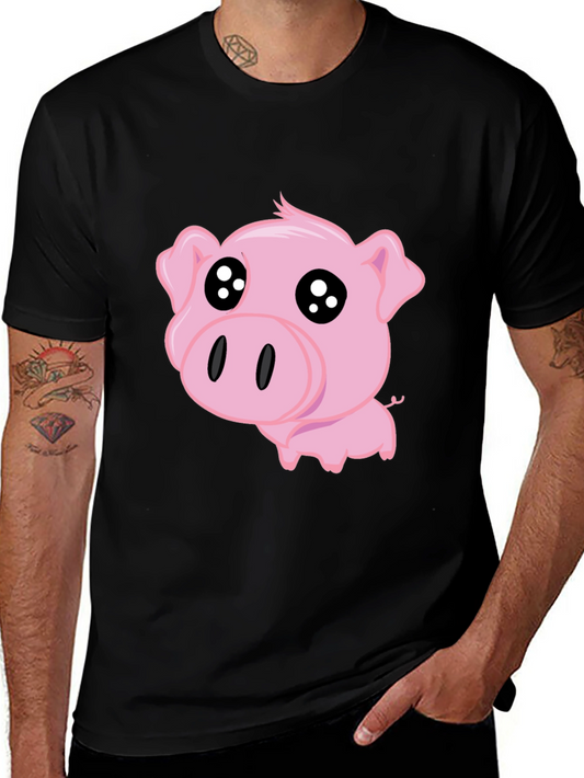 Cute Pig Graphic Tee - Black T-Shirt
