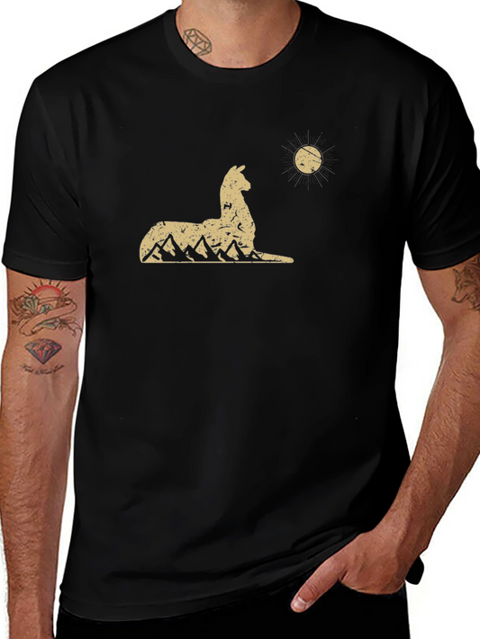 Llama Mountain Graphic Tee - Black