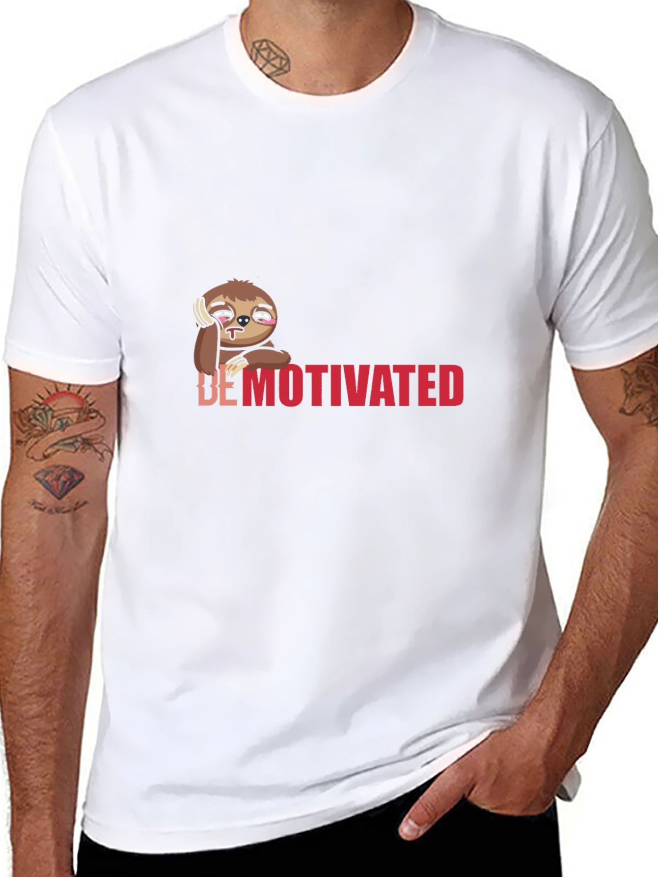 Demotivated Sloth T-Shirt Funny Lazy Graphic Tee
