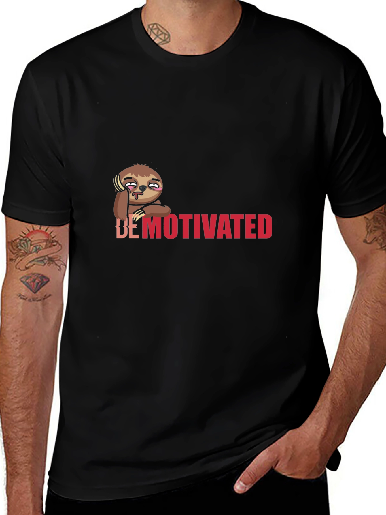 Demotivated Sloth T-Shirt Funny Lazy Graphic Tee