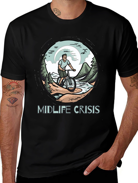 Midlife Crisis Biker Graphic T-Shirt
