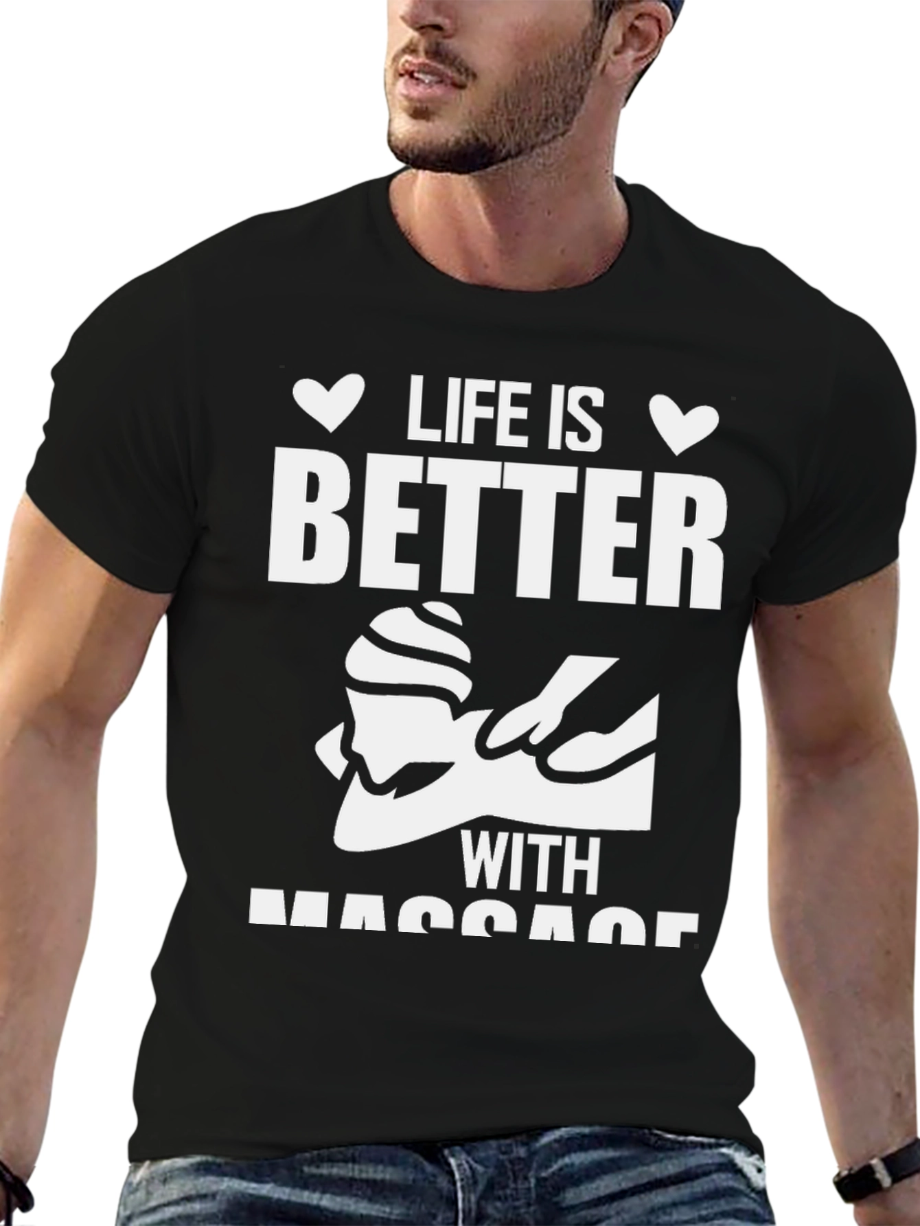 Life Is Better With Massage Black T-Shirt