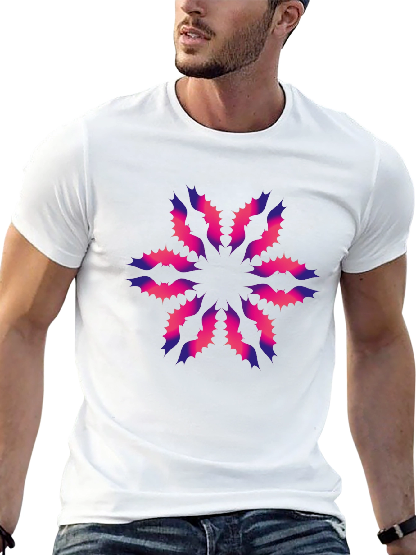 Abstract Floral Graphic Black T-Shirt