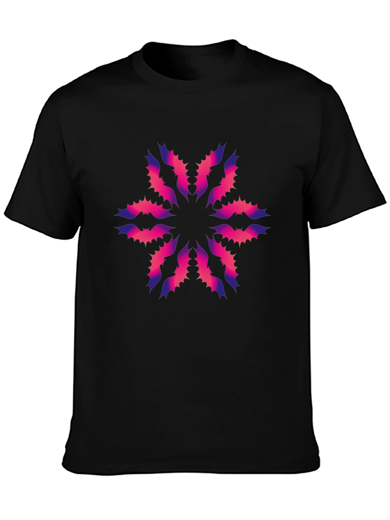 Abstract Floral Graphic Black T-Shirt