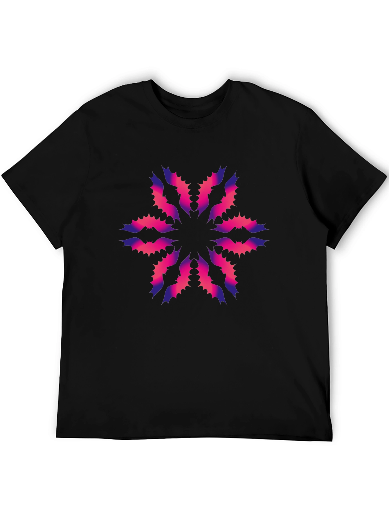 Abstract Floral Graphic Black T-Shirt