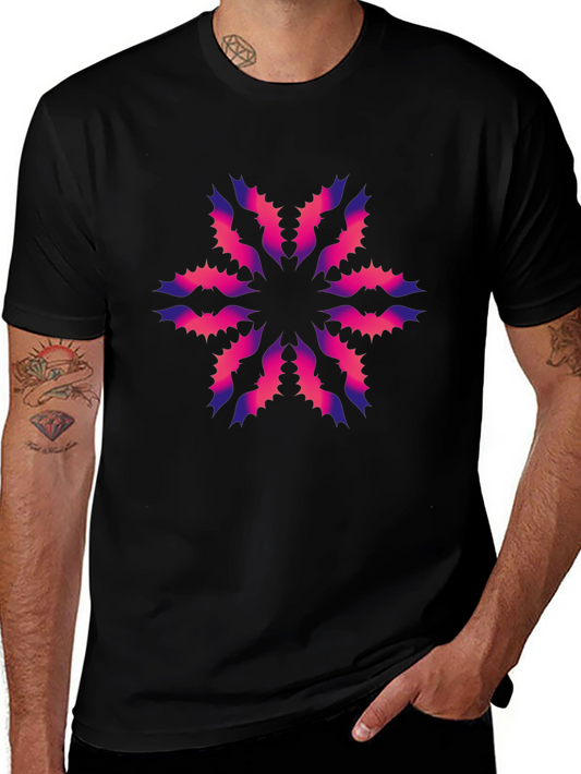 Abstract Floral Graphic Black T-Shirt