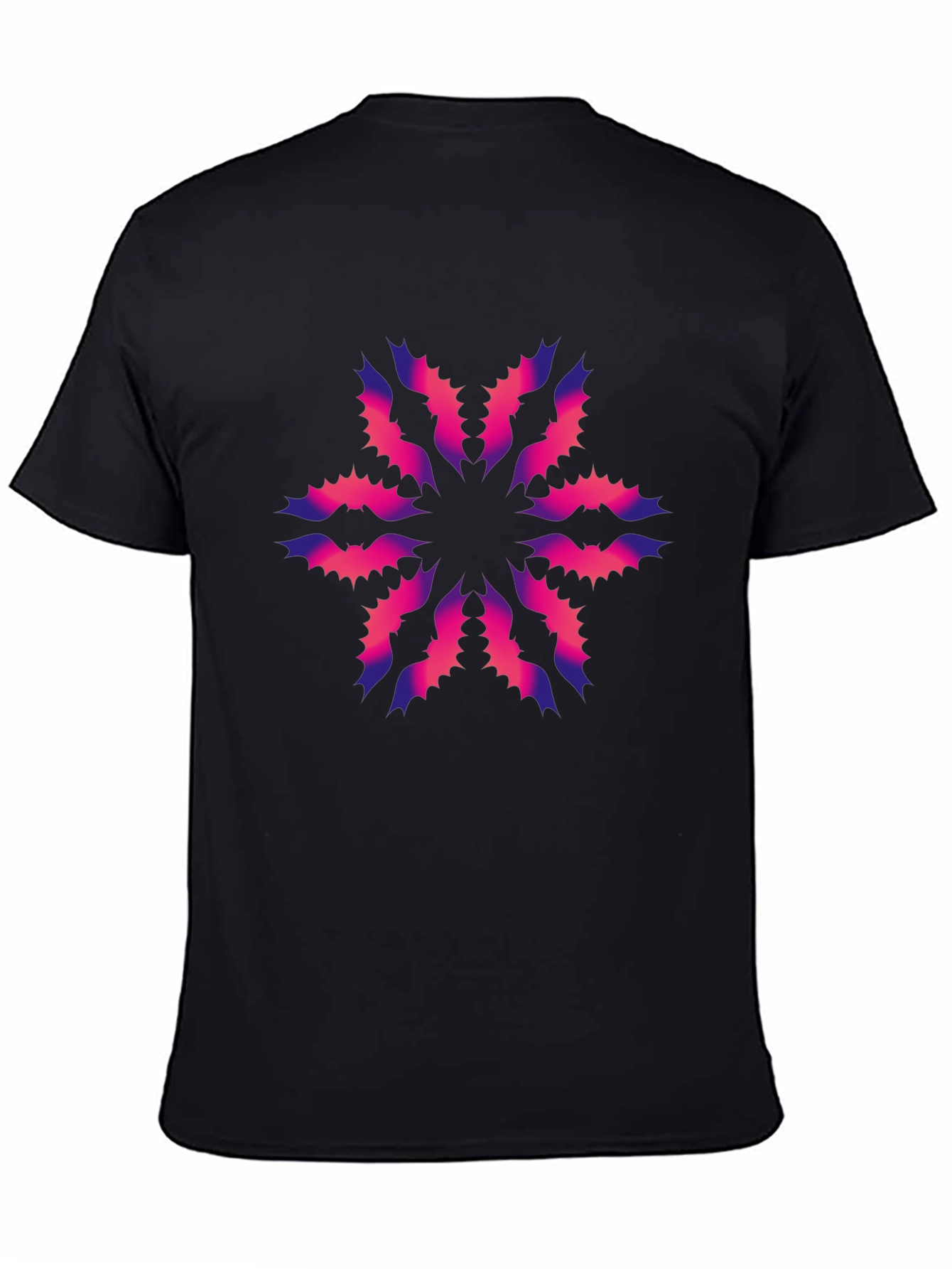 Abstract Floral Graphic Black T-Shirt