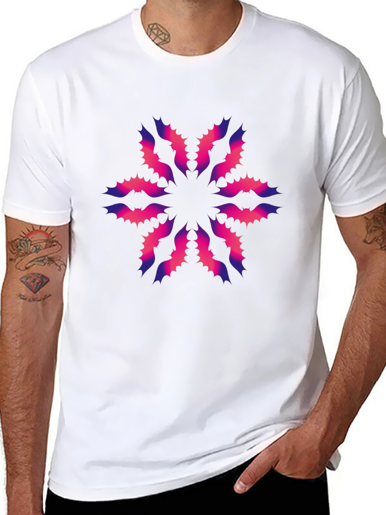 Abstract Floral Graphic Black T-Shirt
