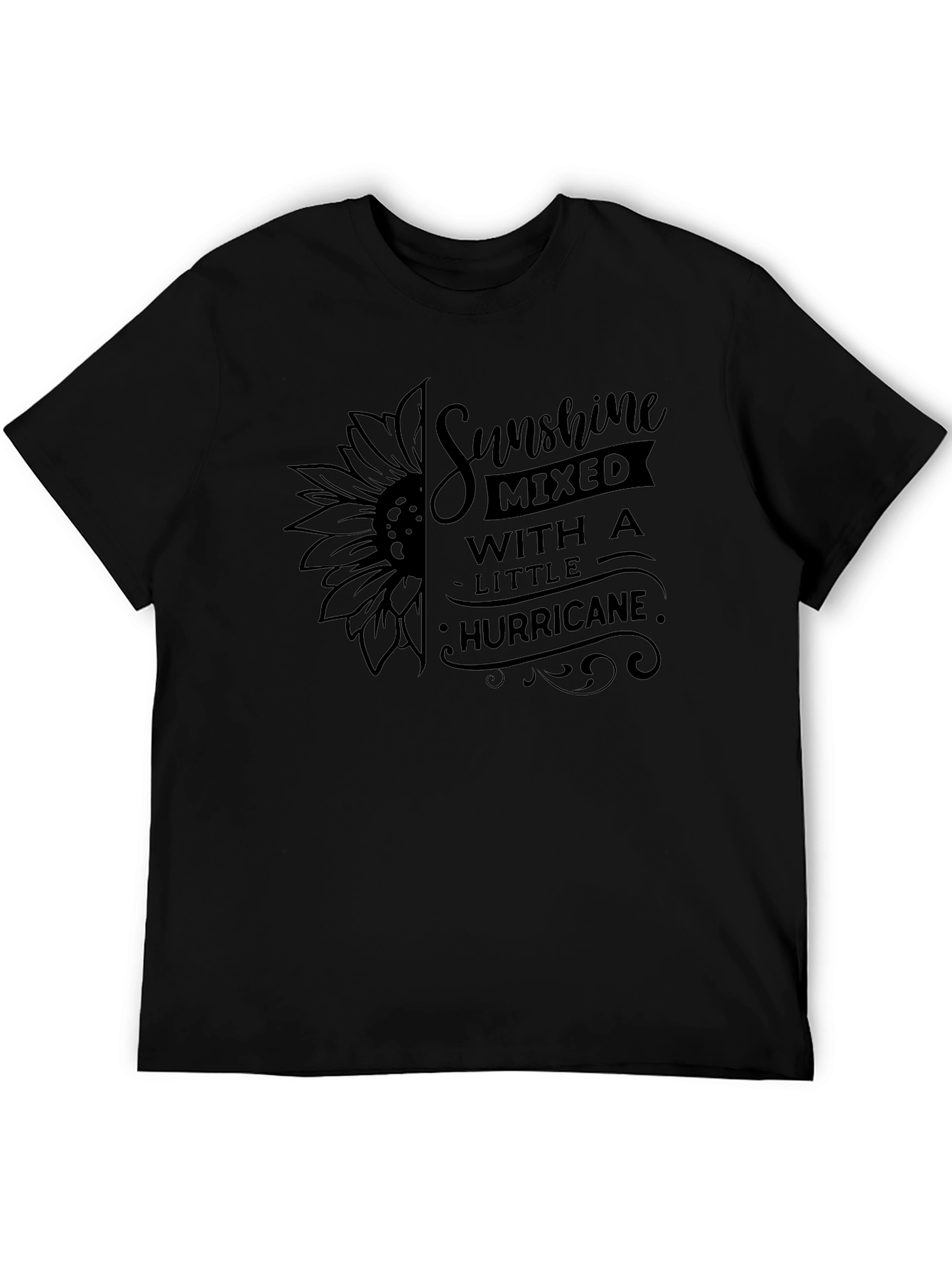 Sunshine Mixed With A Little Hurricane Black Tee