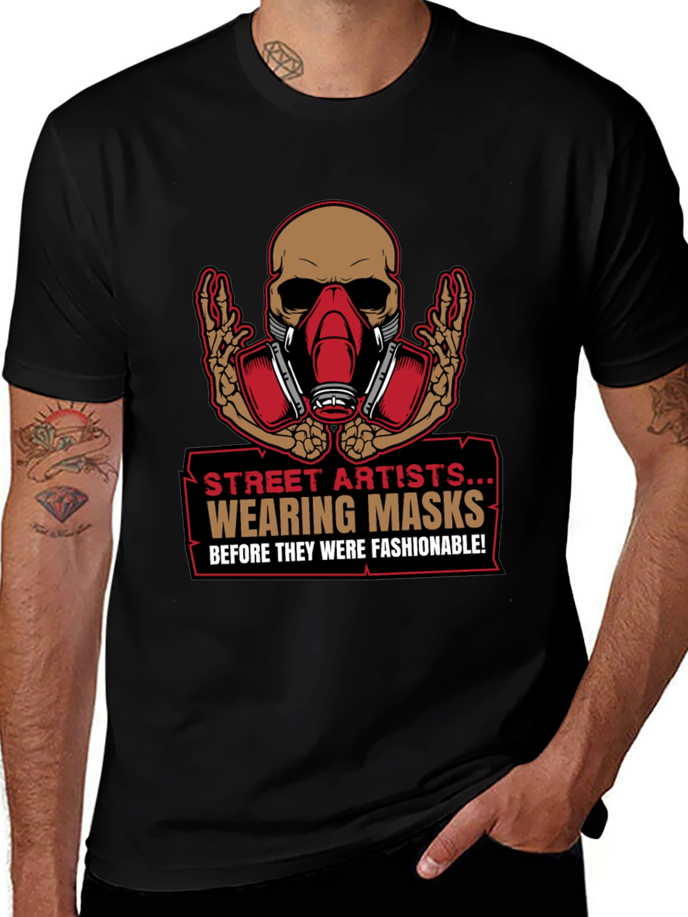 Street Artist Mask T-Shirt - Edgy Graphic Tee