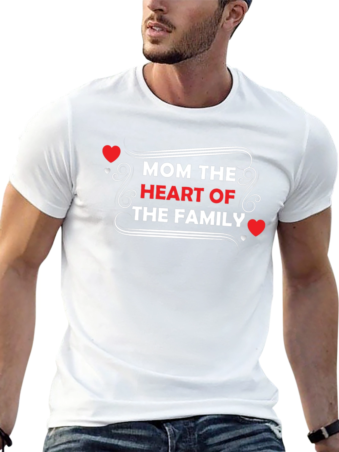 Mom The Heart of The Family Graphic Tee