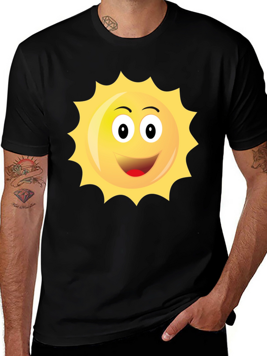 Happy Sun Graphic Black T-Shirt
