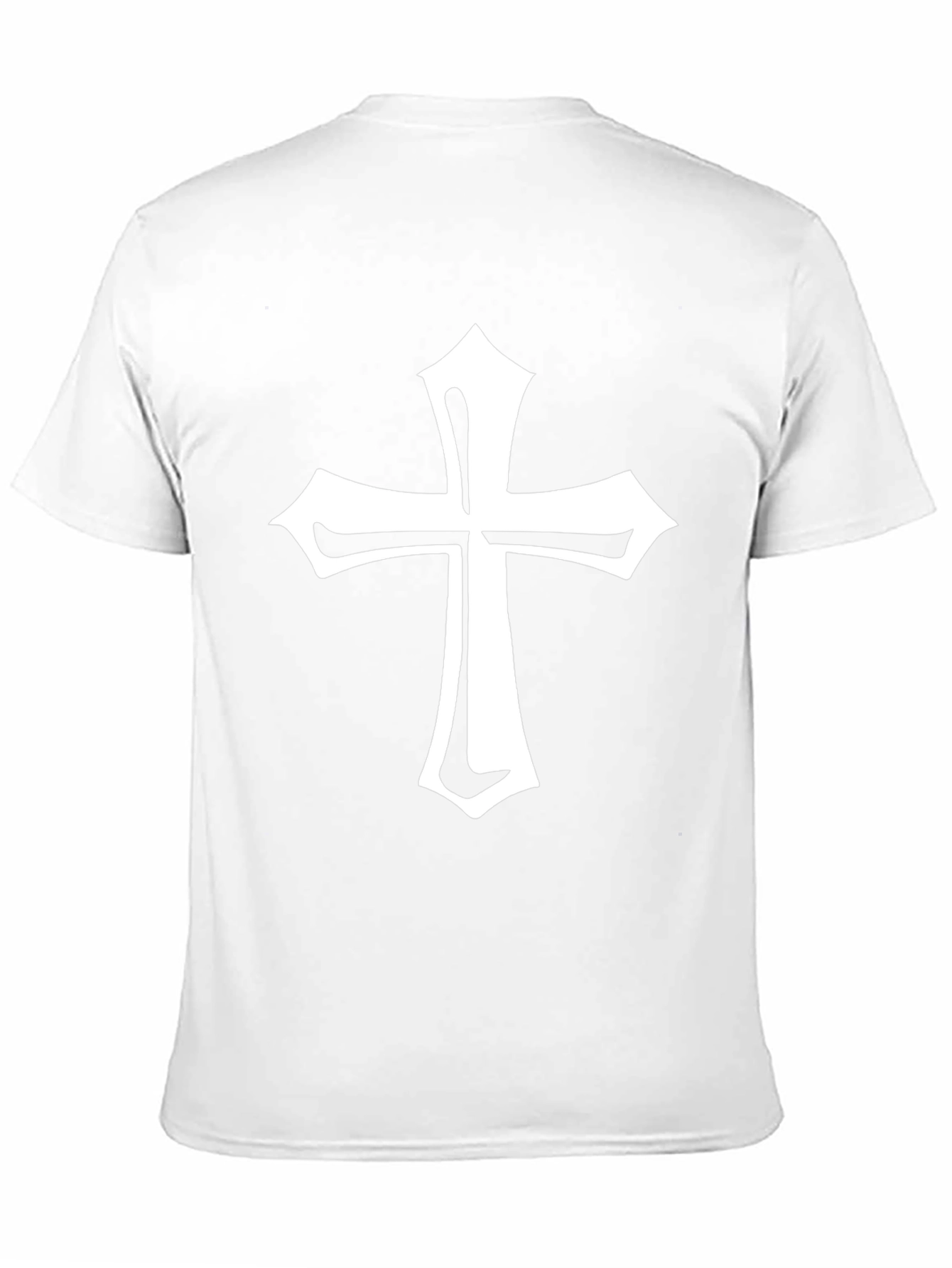 Black Tee with White Cross Graphic