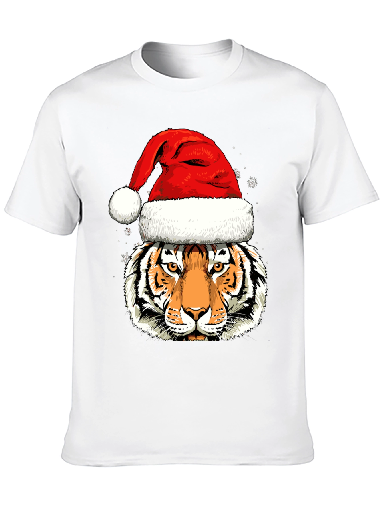 Tiger in Santa Hat Graphic Tee