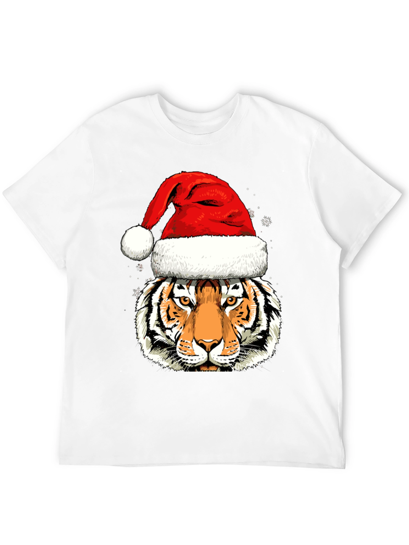 Tiger in Santa Hat Graphic Tee