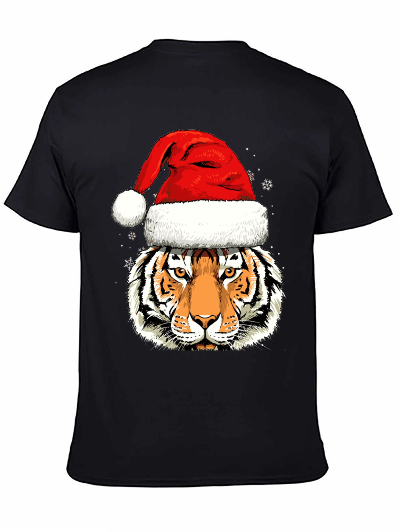 Tiger in Santa Hat Graphic Tee