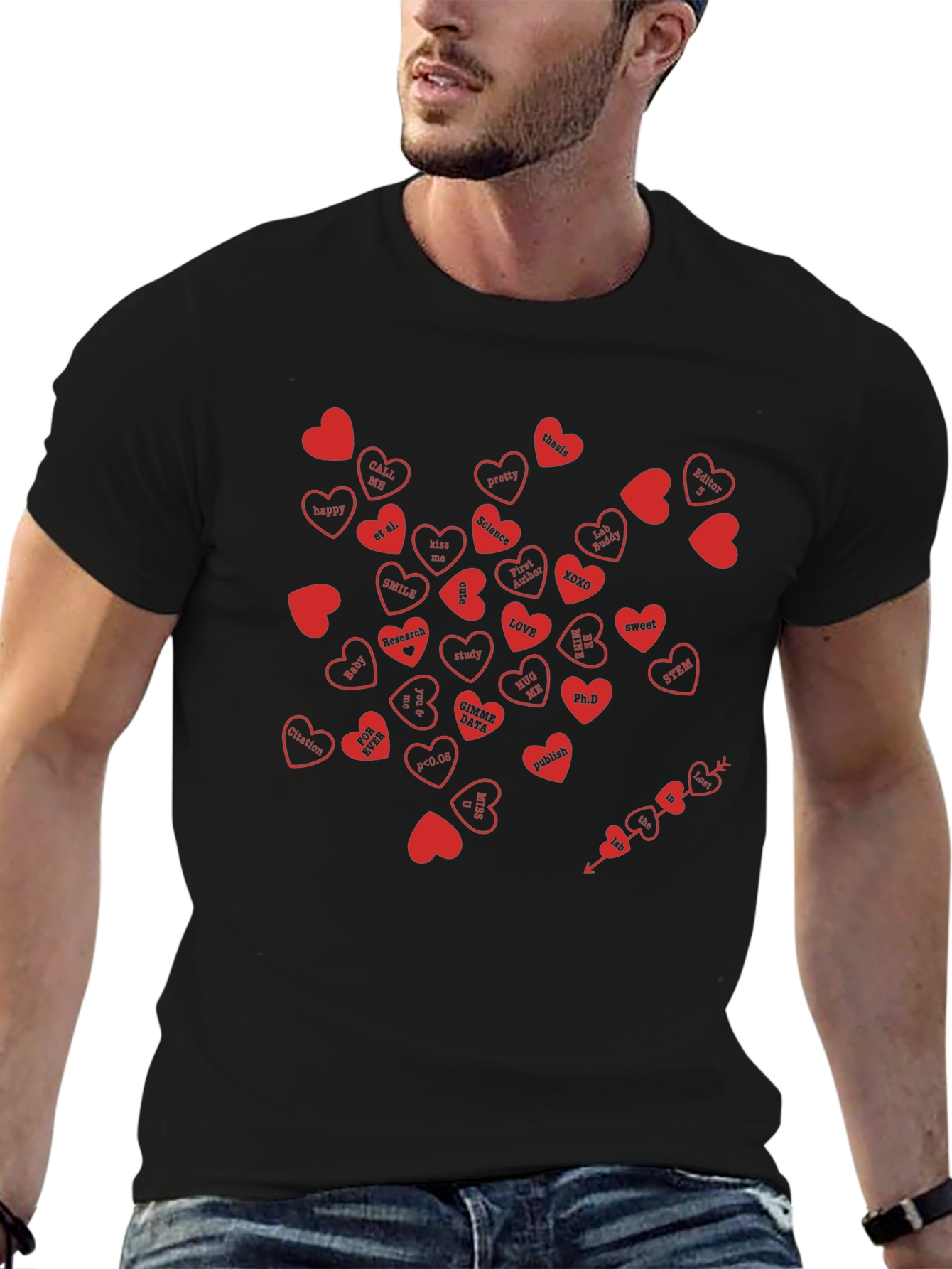 Science Valentines Day Heart Word T-Shirt