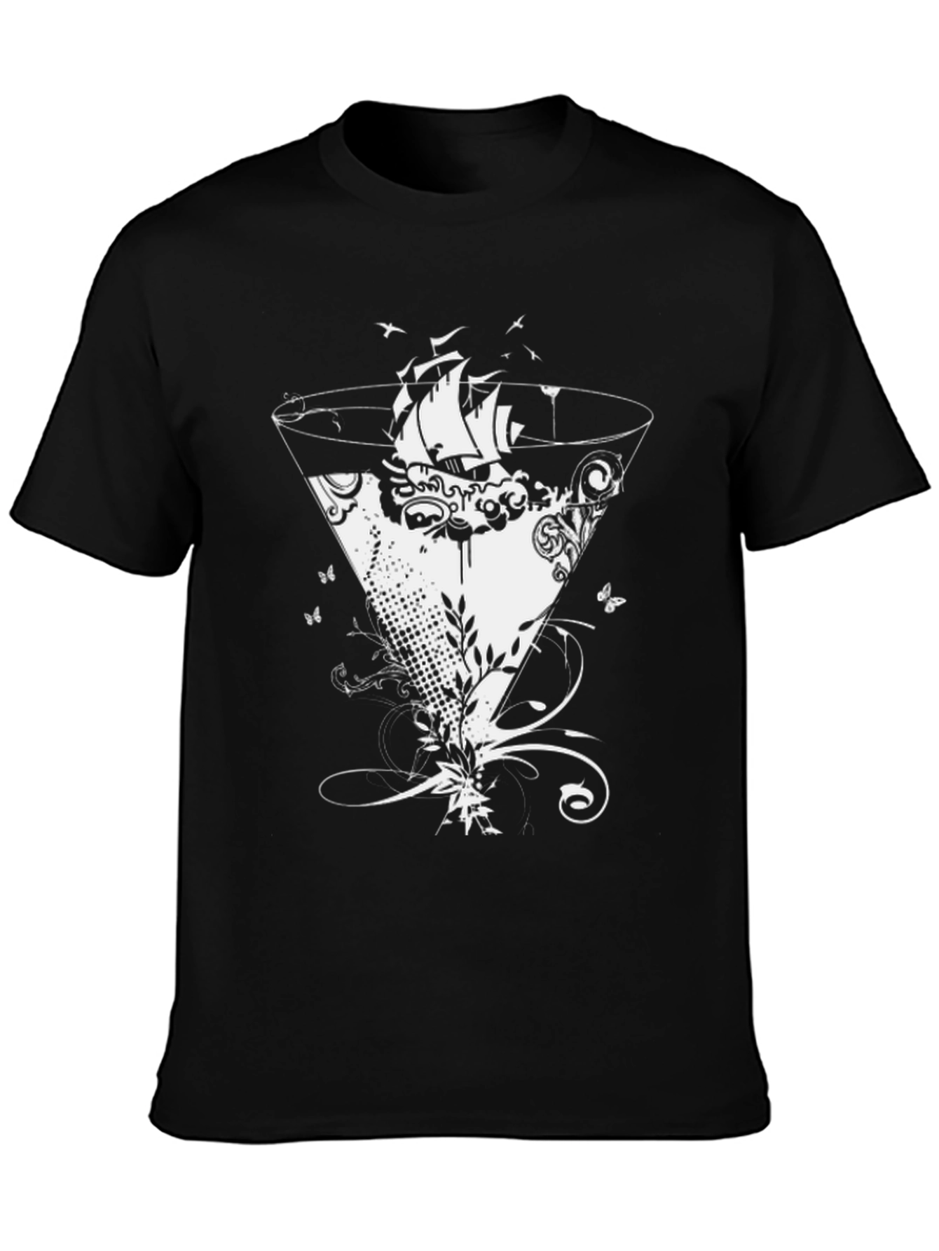 Nautical Cocktail Graphic Tee - Black
