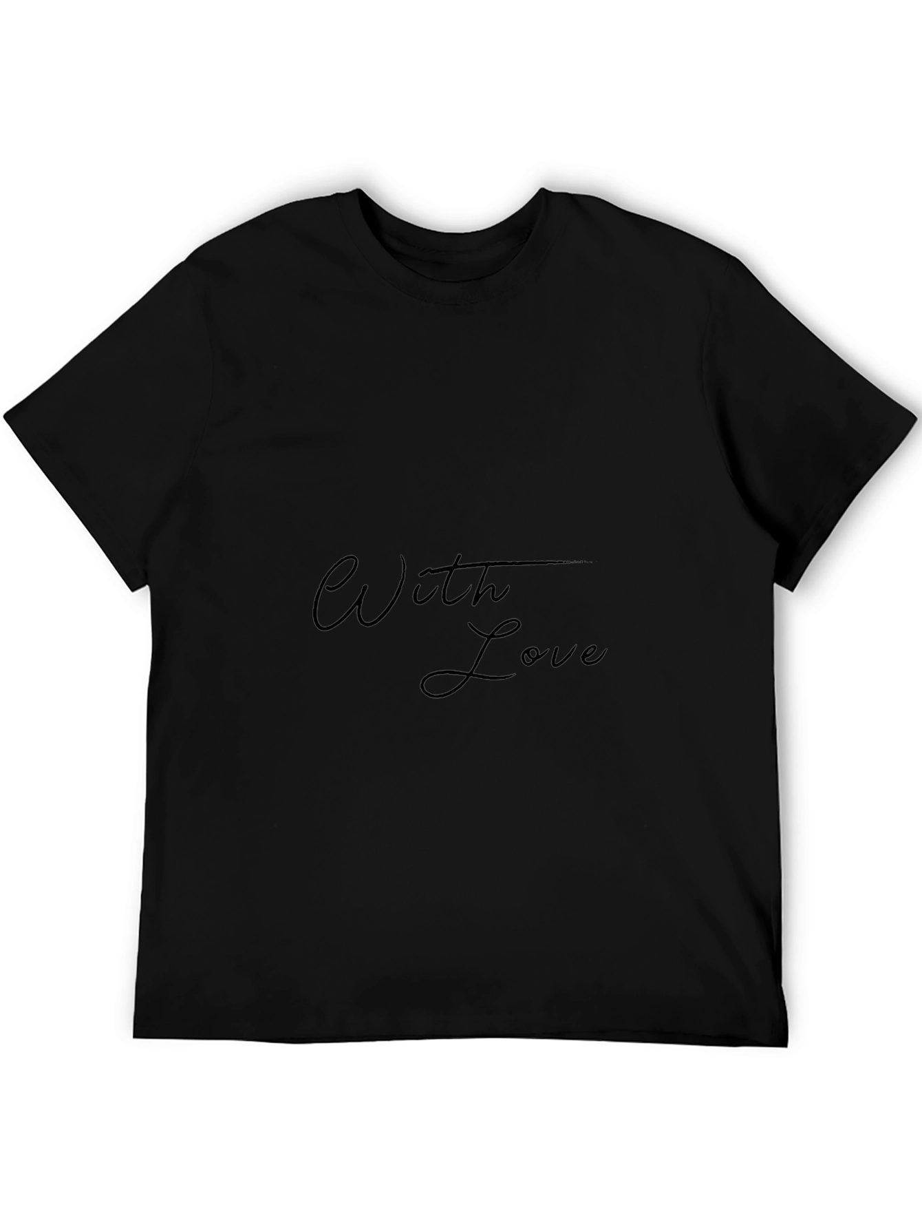 Stylish Black T-Shirt - With Love Design