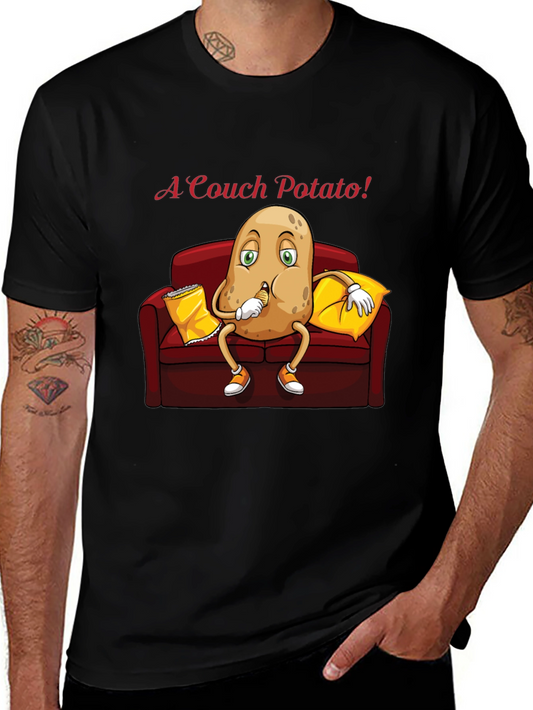 Couch Potato T-Shirt - Funny Cartoon Graphic Tee