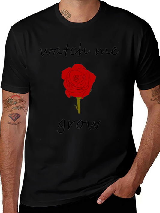 Watch Me Grow Rose Graphic Tee - Black
