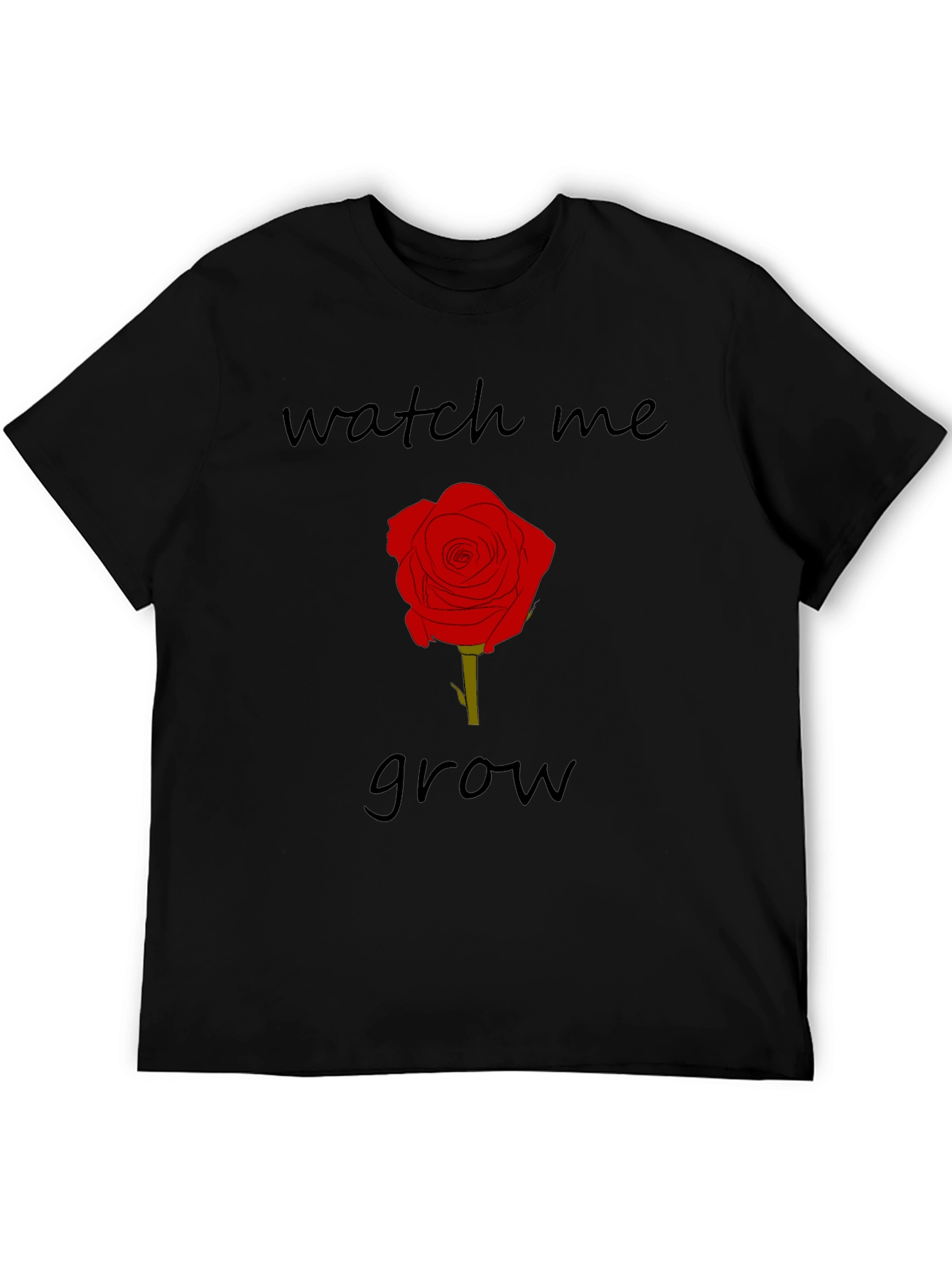 Watch Me Grow Rose Graphic Tee - Black