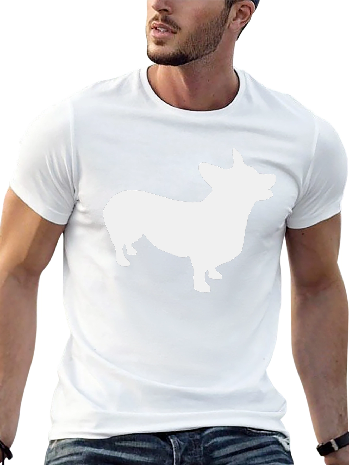 Corgi Silhouette Graphic Tee - Black