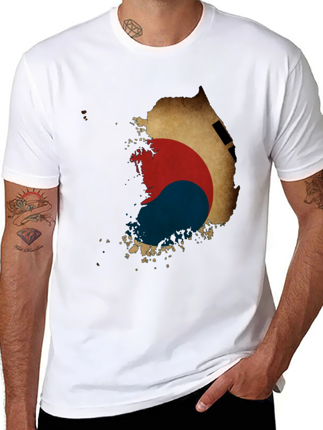 South Korea Flag Map Graphic Tee