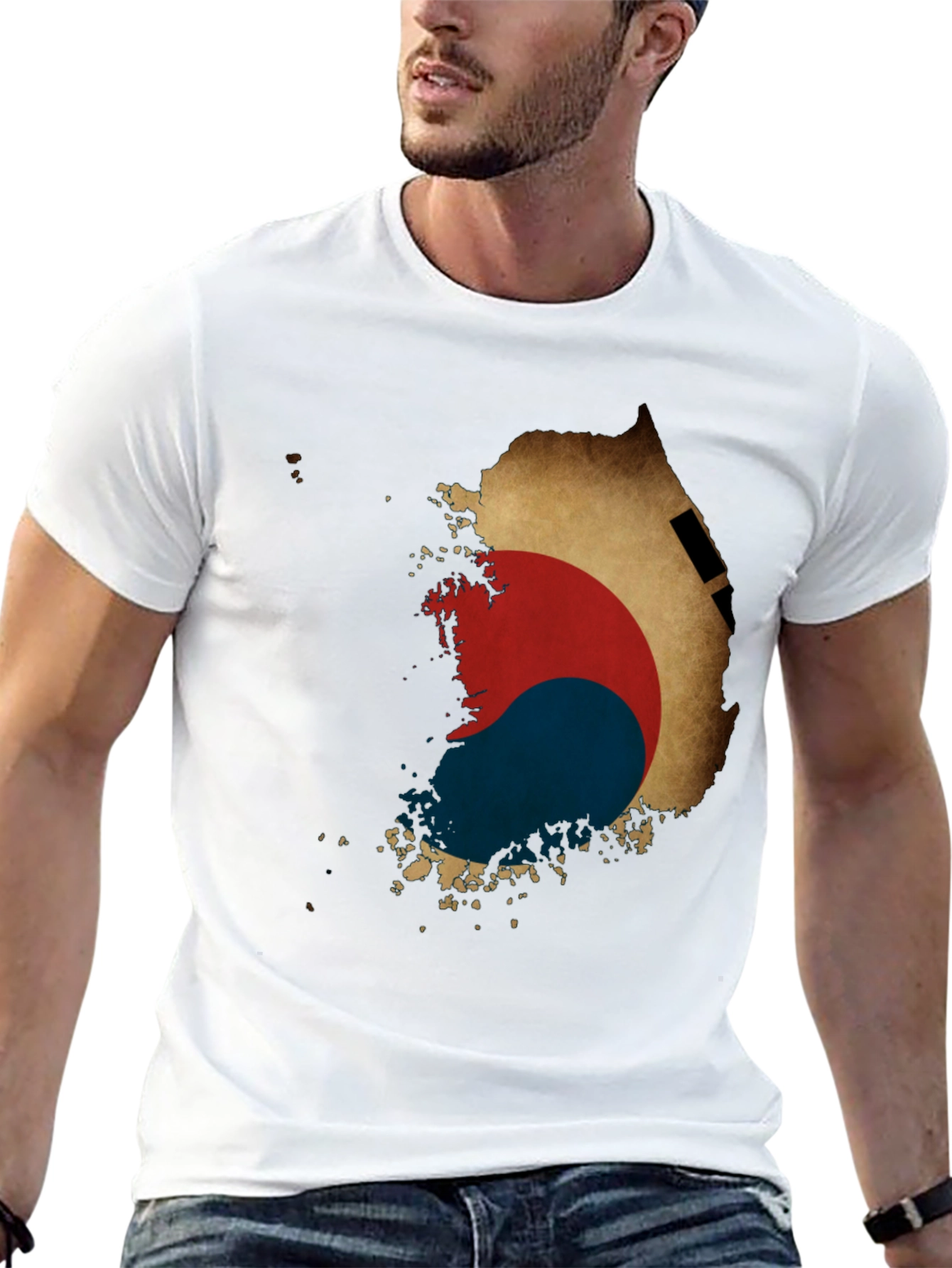 South Korea Flag Map Graphic Tee