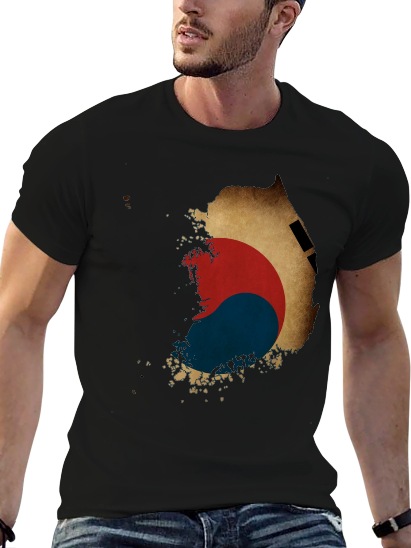 South Korea Flag Map Graphic Tee
