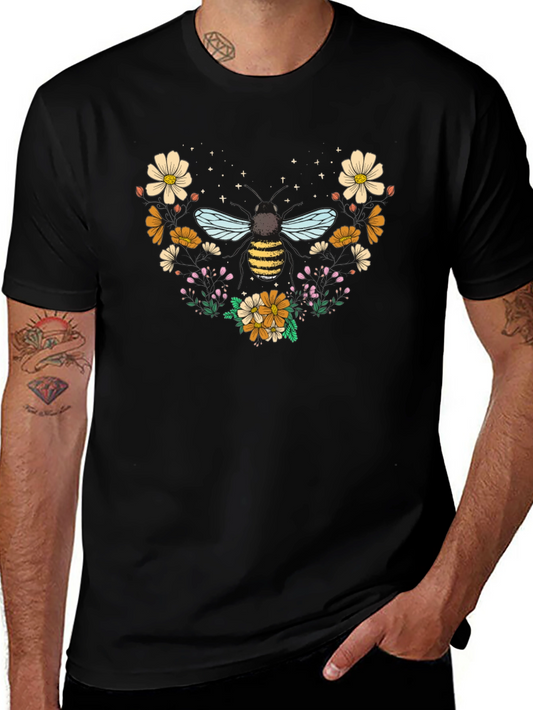 Floral Bee Graphic Tee - Stylish Comfort