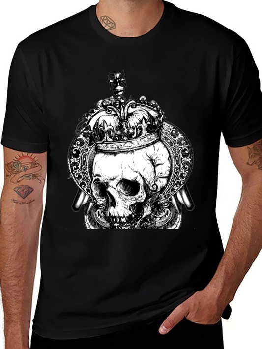 Skull King Graphic T-Shirt - Black Crew Neck Tee