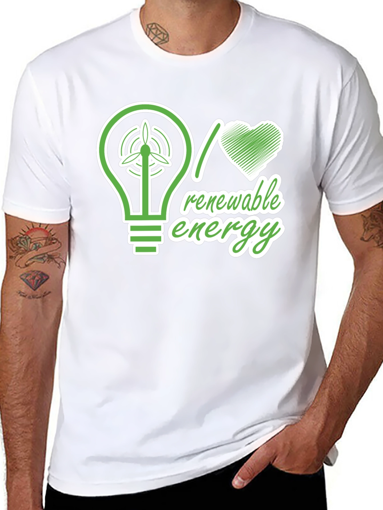 Renewable Energy Graphic T-Shirt - Eco-Friendly Design