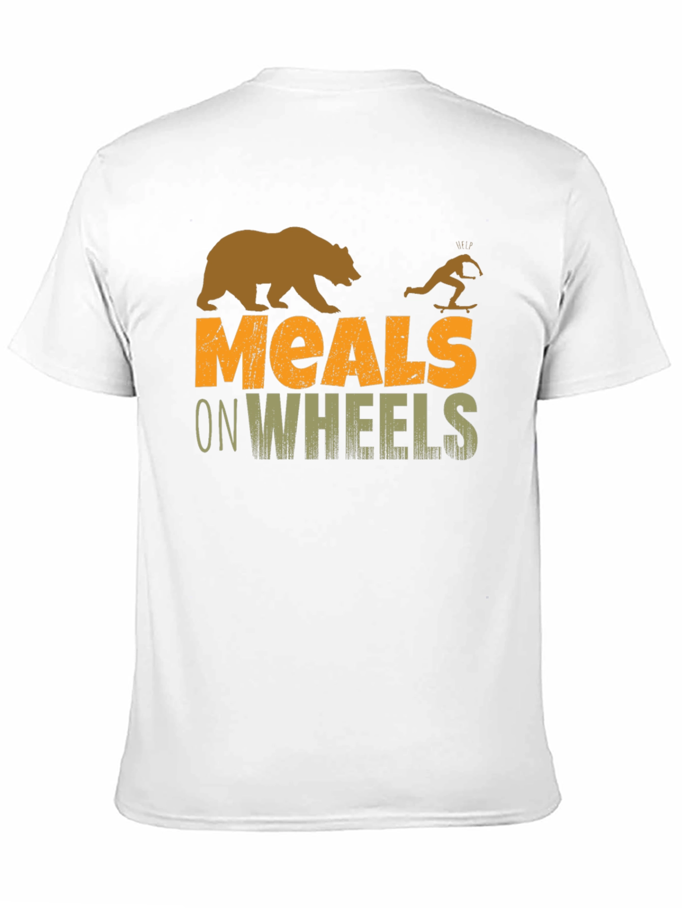 Meals on Wheels Graphic Tee Funny Skateboard Bear T-Shirt