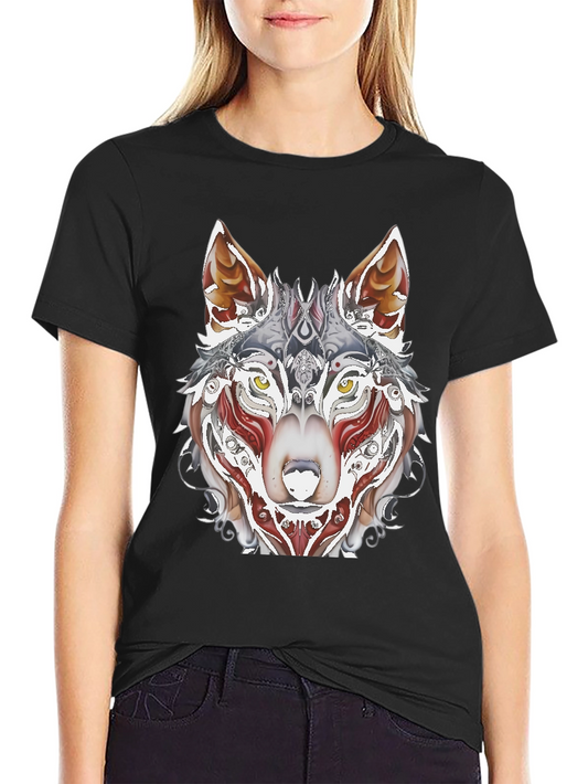 Wolf Art Print Black T-Shirt - Mens Fashion