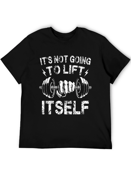 Funny Gym Workout Black Graphic Tee - Lift Itself