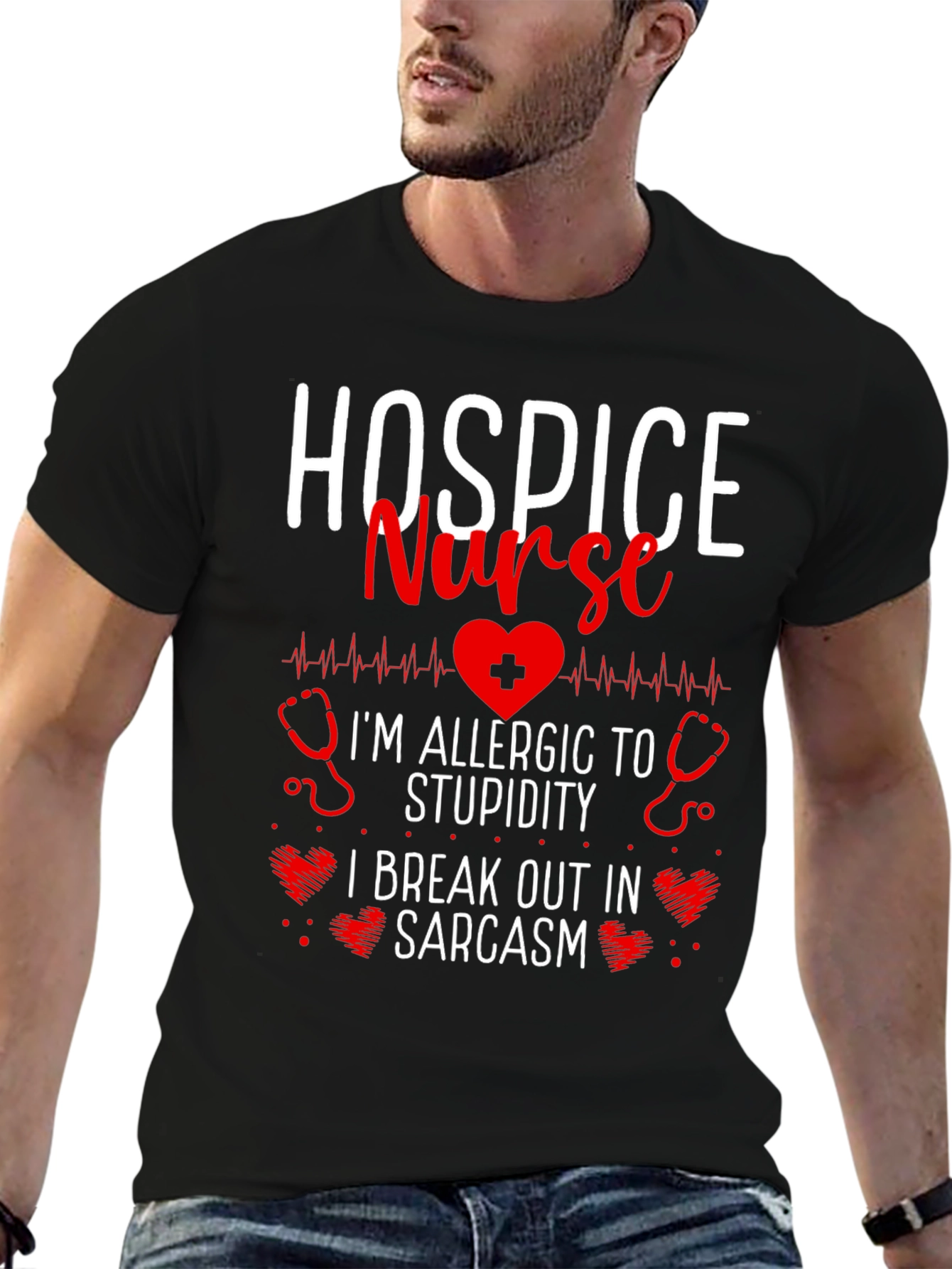 Hospice Nurse Sarcastic Graphic T-Shirt
