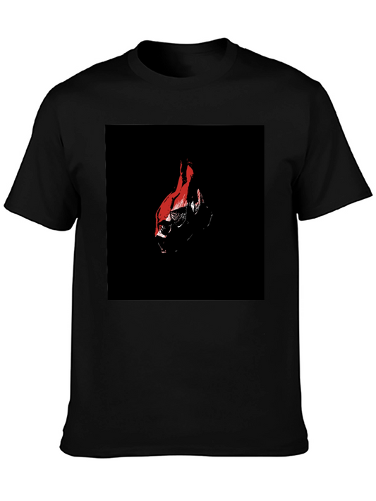 Red and Black Graphic Print Tee