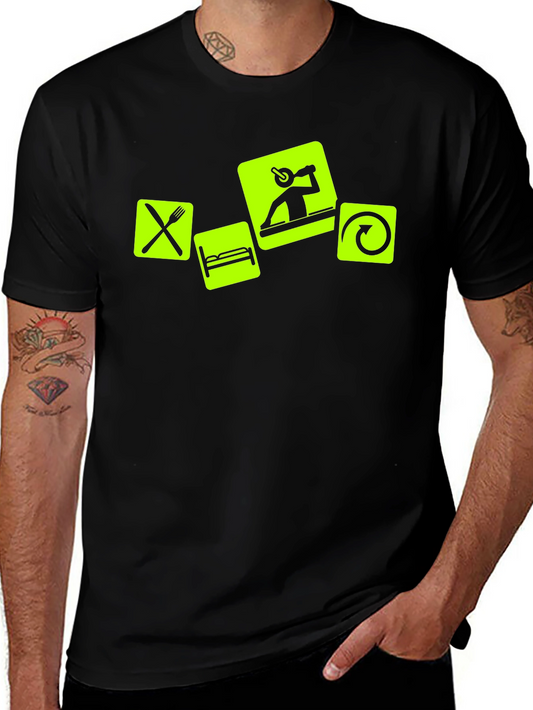 Eat Sleep DJ Repeat - Black Graphic T-Shirt