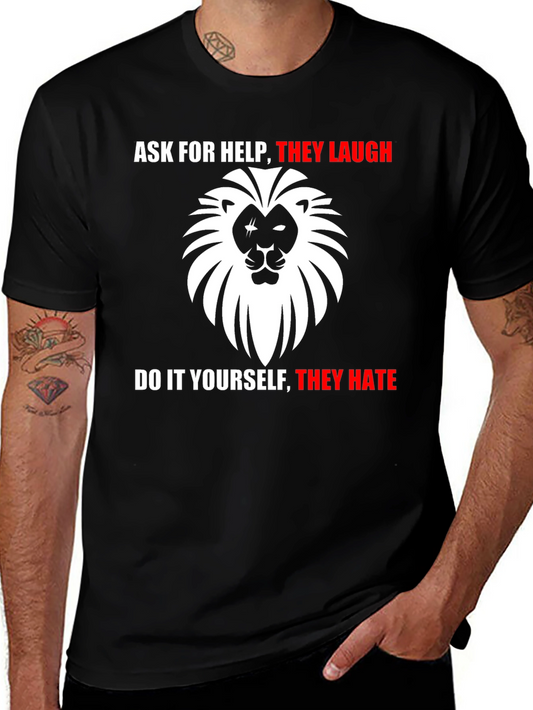 Ask For Help Lion Graphic T-Shirt