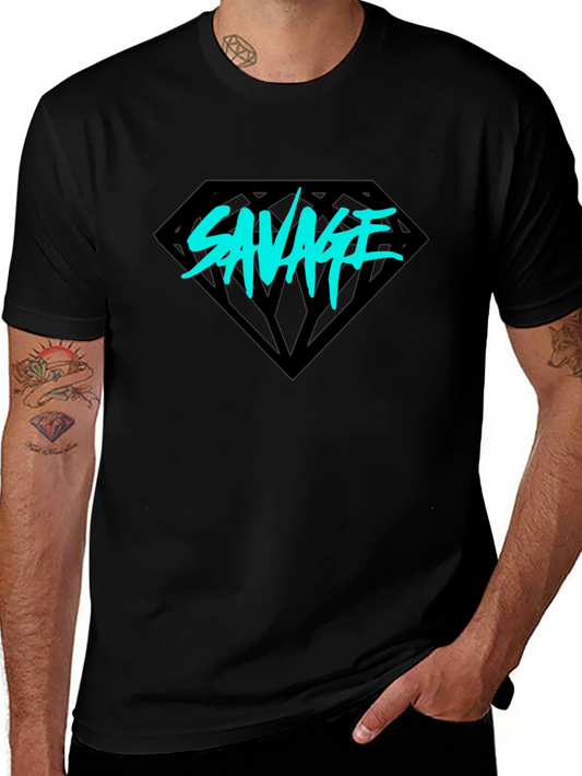Savage Diamond Graphic Tee - Black
