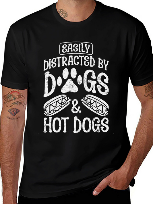 Easily Distracted by Dogs & Hot Dogs T-Shirt